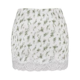 Noemie Garden Print Lace Trim Mini Skirt - Image 4