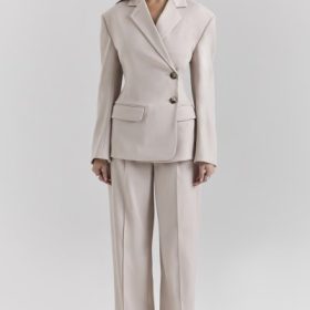 Hayden Beige High Waist Tailored Trousers - Image 5