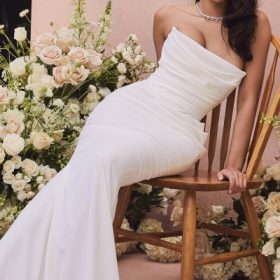 Esmee Ivory Draped Strapless Bridal Gown - Limited Edition - Image 5