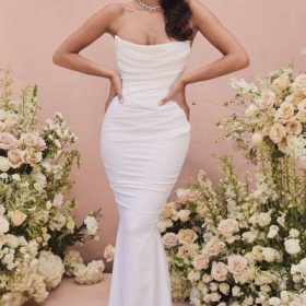 Esmee Ivory Draped Strapless Bridal Gown - Limited Edition - Image 6