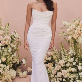 Esmee Ivory Draped Strapless Bridal Gown - Limited Edition - Image 7