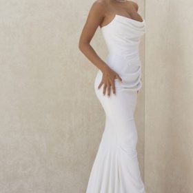 Esmee Ivory Draped Strapless Bridal Gown - Limited Edition - Image 14