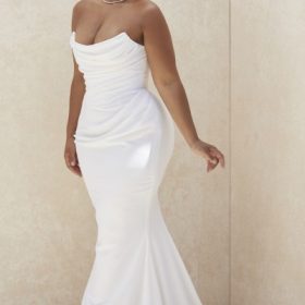 Esmee Ivory Draped Strapless Bridal Gown - Limited Edition - Image 17