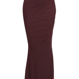Cassidy Cabernet Fluted Hem Mesh Maxi Skirt - Image 2