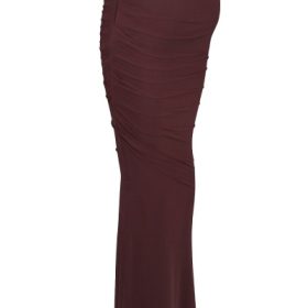 Cassidy Cabernet Fluted Hem Mesh Maxi Skirt - Image 3