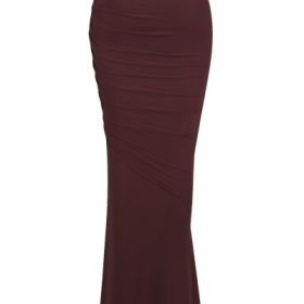 Cassidy Cabernet Fluted Hem Mesh Maxi Skirt - Image 4
