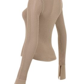 Savannah Taupe Knit Long Sleeve Top - Image 3