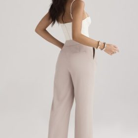 Alivia Beige Loose Fit Trousers - Image 11