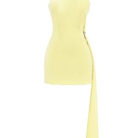Marla Lemon Halter Mini Dress - Image 2