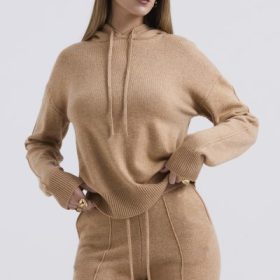 Jionni Camel Cashmere Blend Hoodie - Image 6