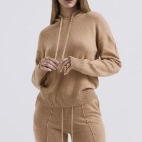 Jionni Camel Cashmere Blend Hoodie - Image 7