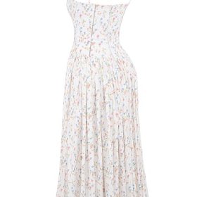 Ysabella White Posy Print Cotton Maxi Sundress - Image 3