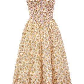 Kelly Royal Rose Print Corset Midi Sundress - Image 2