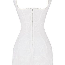 Odessa White Embroidered Mini Dress - Image 4