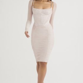 Freyja Crystal Gathered Corset Dress - Image 9