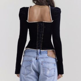 Noa Black Velvet Corset - Image 10