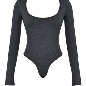 Marianna Charcoal Loungewear Bodysuit - Image 2