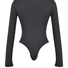 Marianna Charcoal Loungewear Bodysuit - Image 4