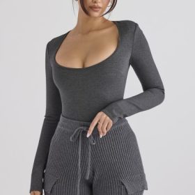 Marianna Charcoal Loungewear Bodysuit - Image 10