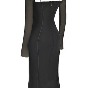 Ophelia Black Cutout Midi Dress - Image 3