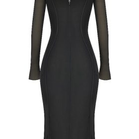 Ophelia Black Cutout Midi Dress - Image 4