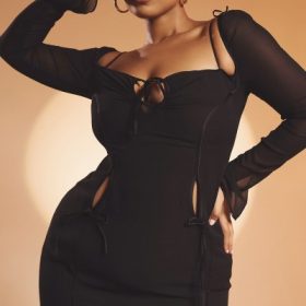 Ophelia Black Cutout Midi Dress - Image 6
