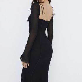 Ophelia Black Cutout Midi Dress - Image 12