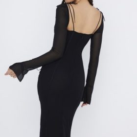 Ophelia Black Cutout Midi Dress - Image 13