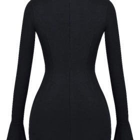 Mahalia Black Mini Dress - Image 4