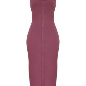 Mia Mulberry Twill Halter Maxi Dress - Image 2