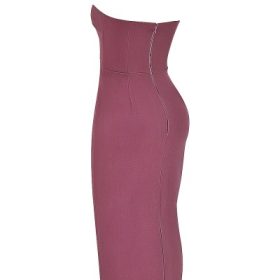 Mia Mulberry Twill Halter Maxi Dress - Image 3
