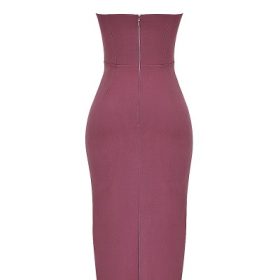 Mia Mulberry Twill Halter Maxi Dress - Image 4