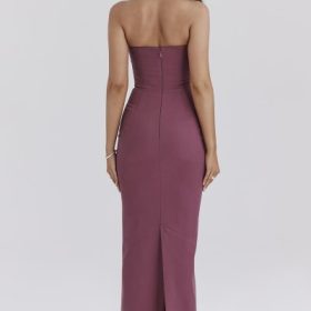Mia Mulberry Twill Halter Maxi Dress - Image 10