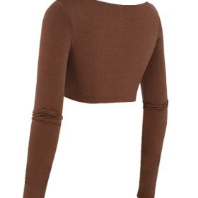 Angelita Chocolate Gathered Crop Top - Image 3