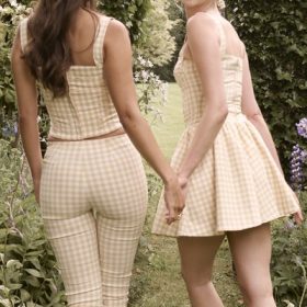 Carella Gingerbread Gingham Capri Trousers