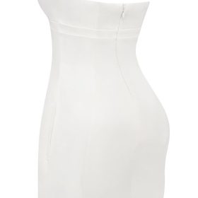 Mimi White Strapless Twill Mini Dress - Image 3