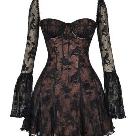 Analissa Black Lace Corset Dress - Image 2