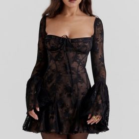 Analissa Black Lace Corset Dress - Image 5