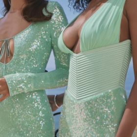 Thala Seafoam Sequin Corset Midi Dress