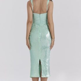 Thala Seafoam Sequin Corset Midi Dress - Image 10