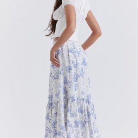 Aitana Blue Print Midi Skirt