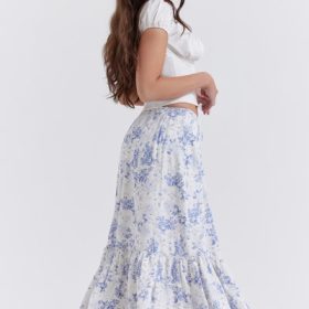 Aitana Blue Print Midi Skirt - Image 9