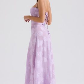 Seren Orchid Floral Lace Back Maxi Dress - Image 11