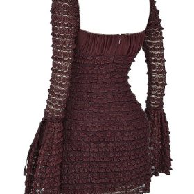 Marisa Espresso Lace Dress - Image 3