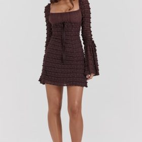 Marisa Espresso Lace Dress - Image 8