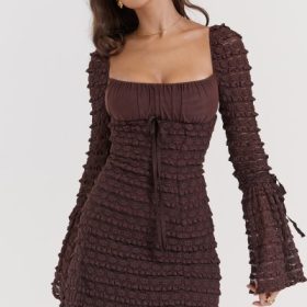 Marisa Espresso Lace Dress - Image 9