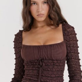 Marisa Espresso Lace Dress - Image 10