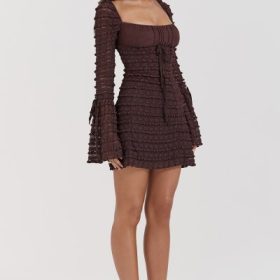 Marisa Espresso Lace Dress - Image 11